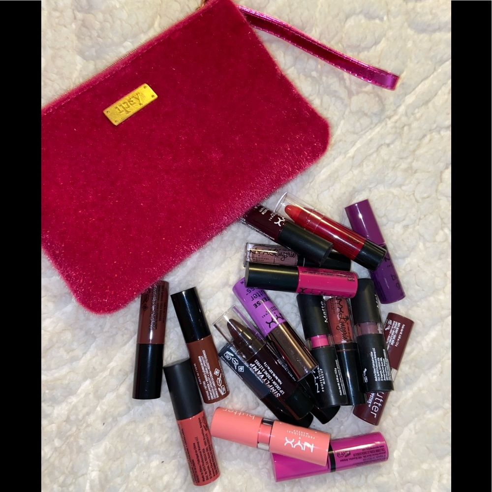 Variety of NYX lip colors. Ipsy wristlet.